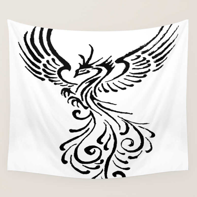 Rebirth Of The Phoenix Tribal Tattoo Design Wall Tapestry By Taiche Society6