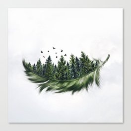 Earth Feather • Green Feather I Canvas Print