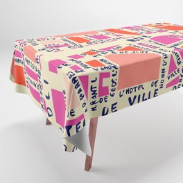 paris map pink Tablecloth