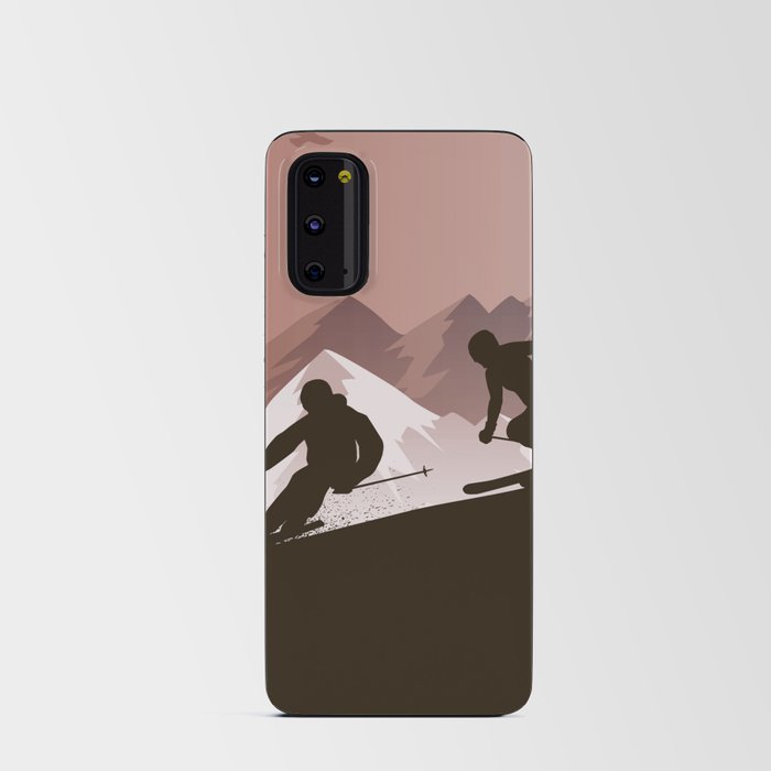 Winter Sport • Best Skiing Design Ever • Brown Background Android Card Case