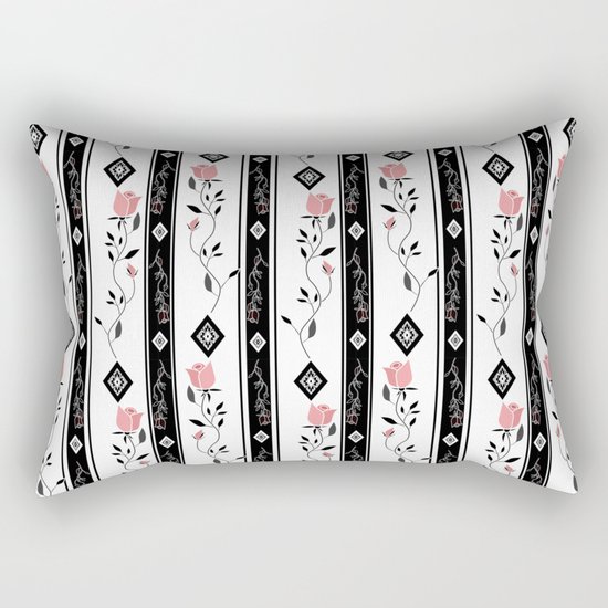 Retro pattern. Roses. Rectangular Pillow