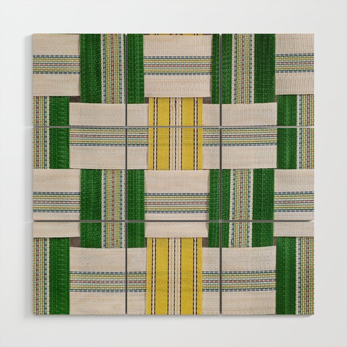 Retro Lawn Chair in Yellow, Green & White Wood Wall Art