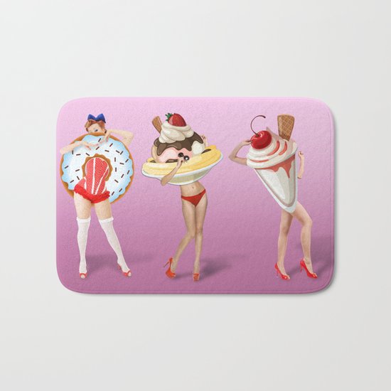 ice cream woman Bath Mat