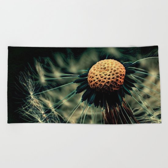 Dying Wish (Eerie Dandelion Flower) Beach Towel