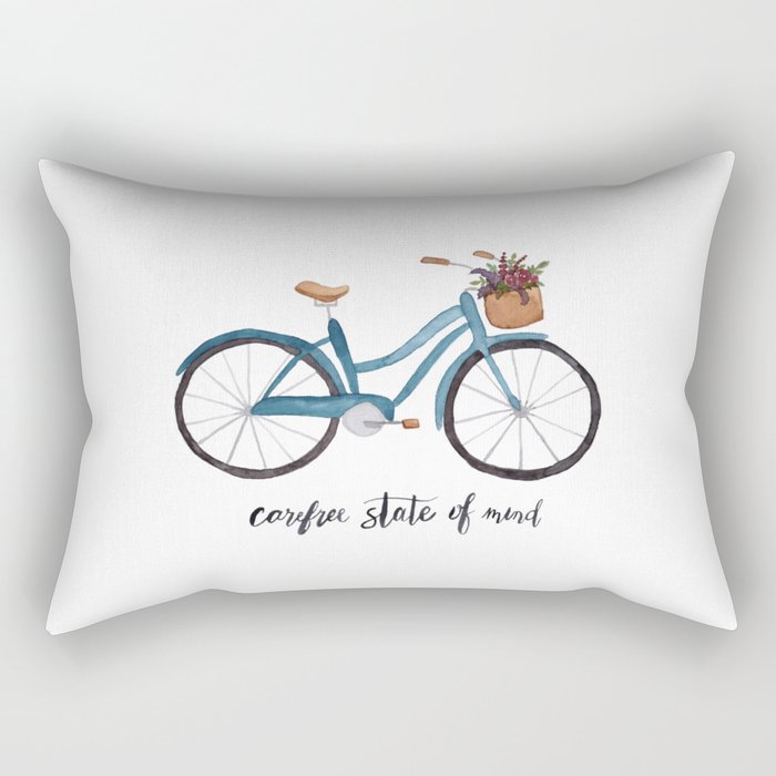Bicycle Watercolor Rectangular Pillow