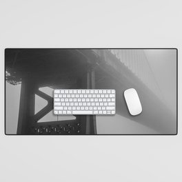 Foggy Benjamin Franklin Bridge Philadelphia, Pennsylvania Desk Mat