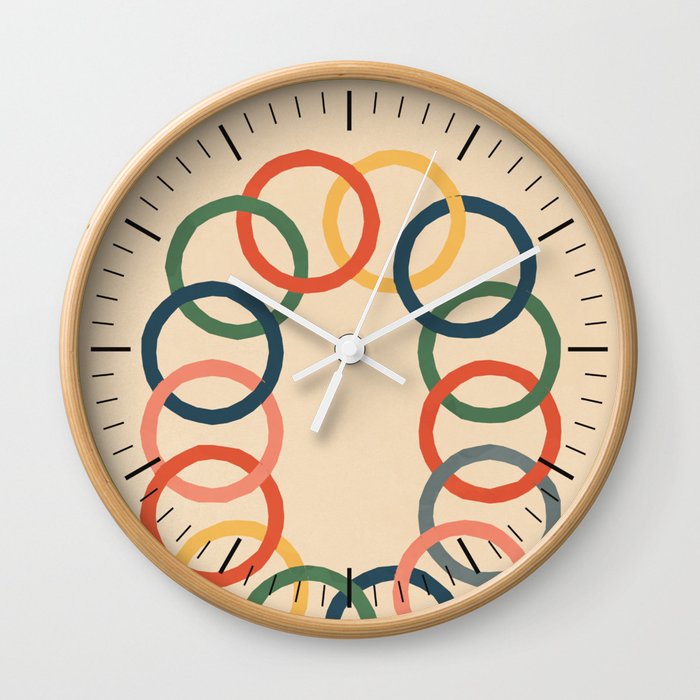 Round Merge - Multi Color Wall Clock