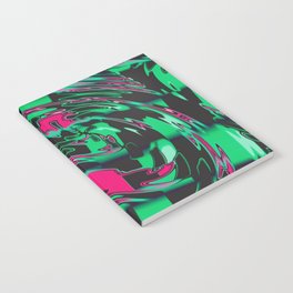 Green Psychedelic Checkered Warp  Notebook