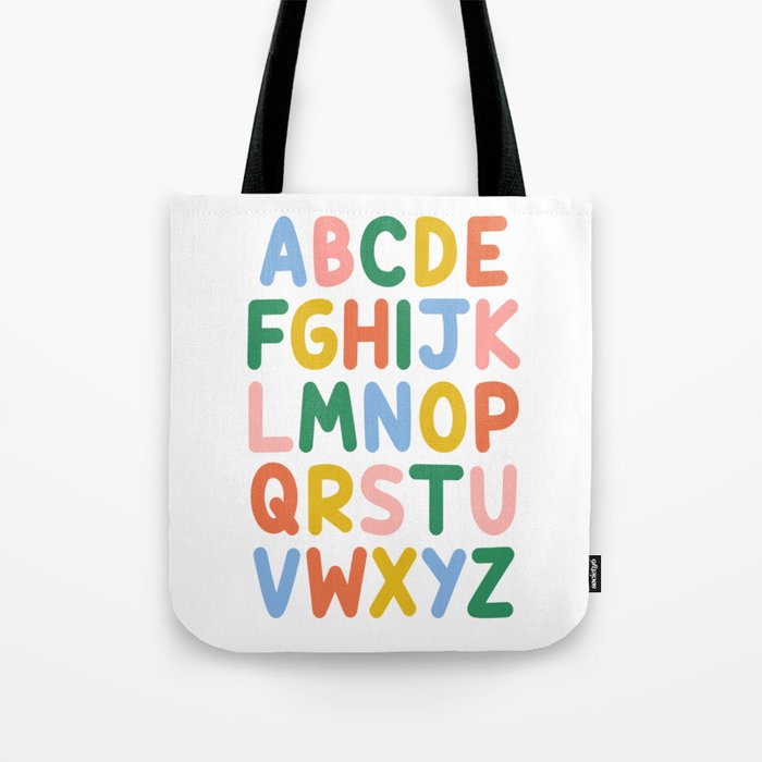 Alphabet Poster - Colorful ABC Nursery Prints Tote Bag