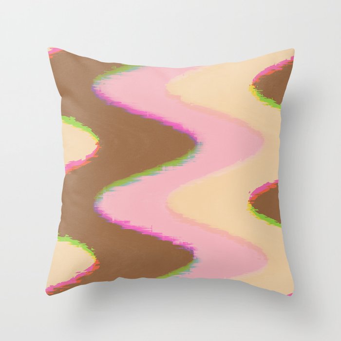 pink, brown and cream neapolitan ice cream dreams Throw Pillow