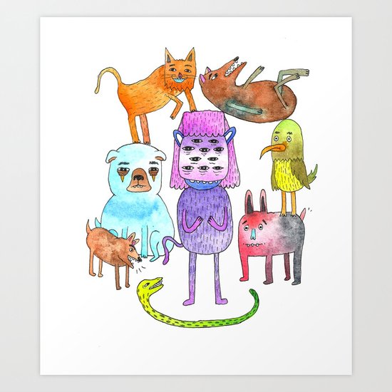 Animal Pyramid Art Print