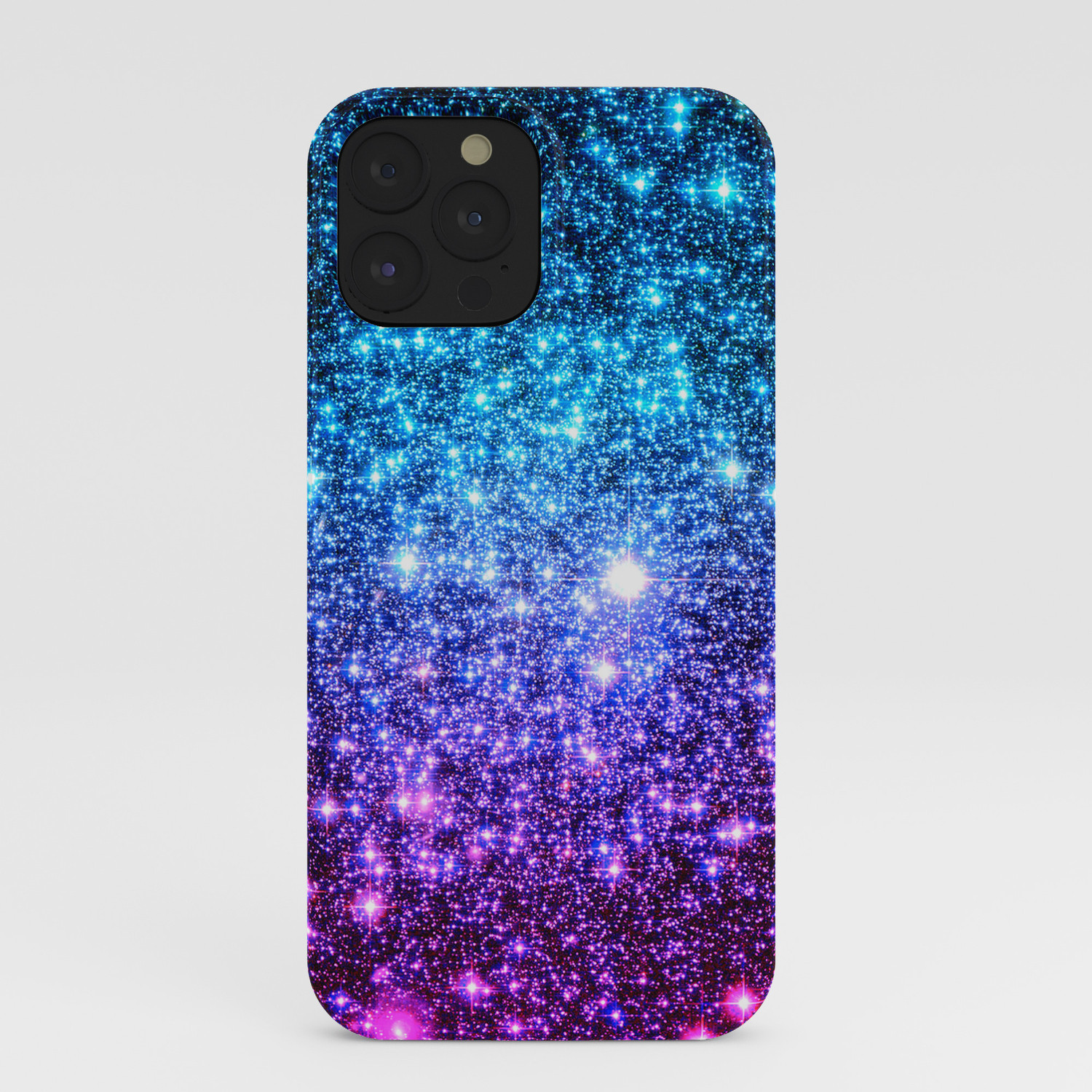 Glitter Galaxy Stars : Turquoise Blue Purple Hot Pink Ombre iPhone 
