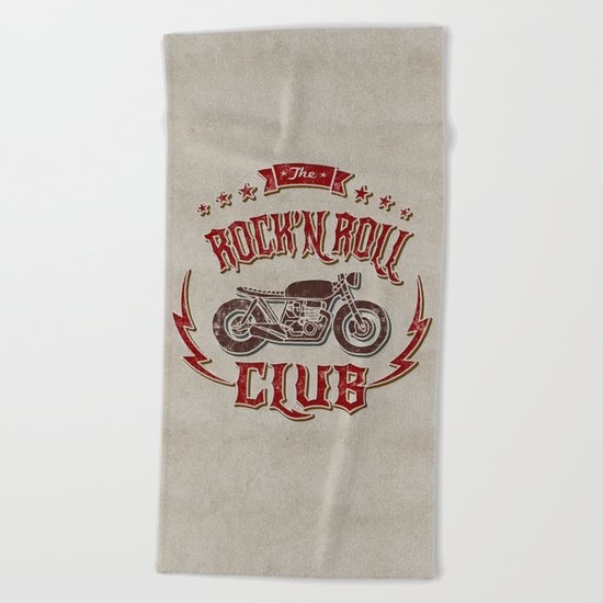Rock 'n Roll Motorcycle Club Beach Towel