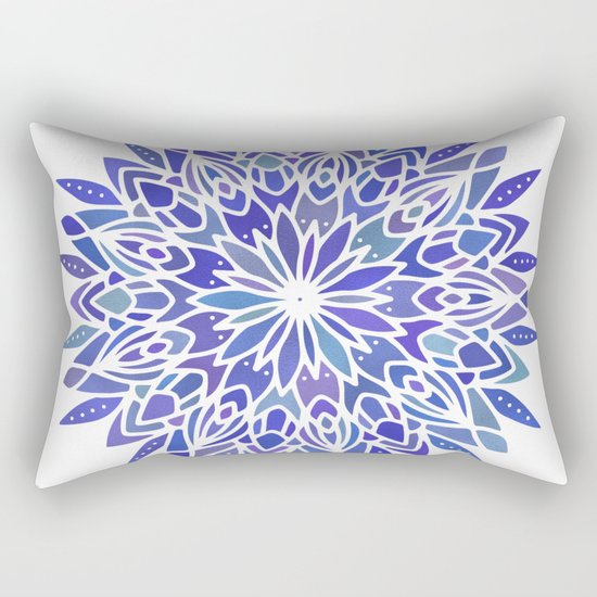 Mandala Vivid Blue Rectangular Pillow