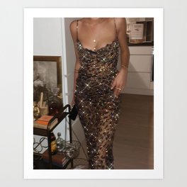 LEOPARD DRESS | fashion | glamour | glitter | sparkle | bling | woman | party | elegant | collage  Art Print