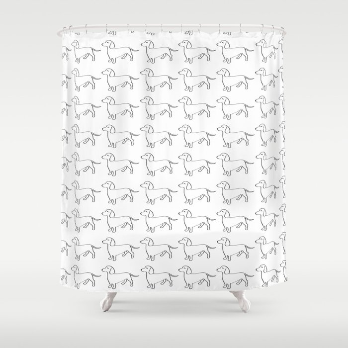 Doxie Love - White Shower Curtain