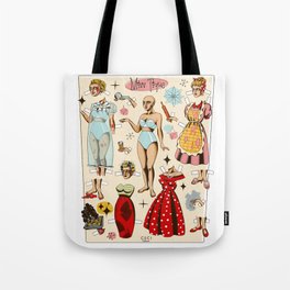 Paper doll dress up game tattoo flash Tote Bag