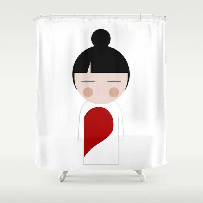 japan animation (in love..girl) Shower Curtain