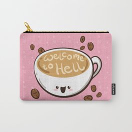 Sweet & Sinister: Pink Coffee Cup Carry-All Pouch