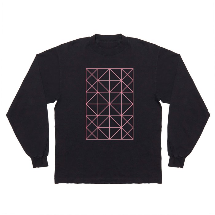 Collard No1, Abstract Pink Pattern Long Sleeve T Shirt