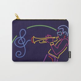 Jazz trumpet player neon sign Carry-All Pouch