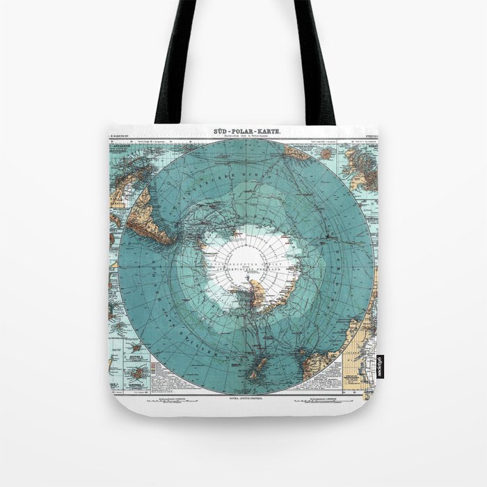 Antarctica Vintage map Tote Bag
