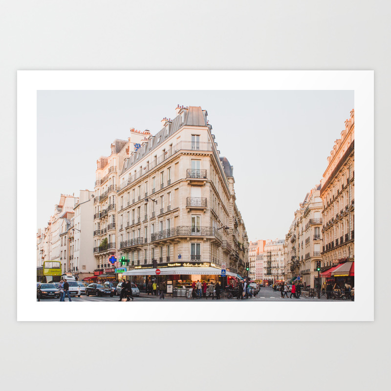 Sunset In Saint Germain Paris Photography Art Print By Inthisinstance Society6