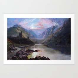 Irish Landscape of Donegal Sunset Mountains and Loch landscape by Lough Beagh  Art Print
