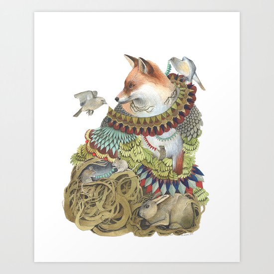 Quilted Comrades in the Forest Art Print