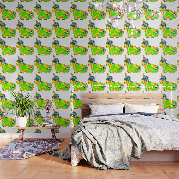 Chubby Unicorn Wallpaper By Green Cow Society6