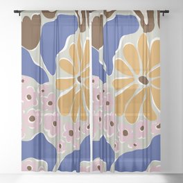 happy hippie garden   Sheer Curtain