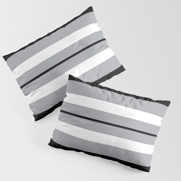 Classic black , gray and white stripes pattern Pillow Sham