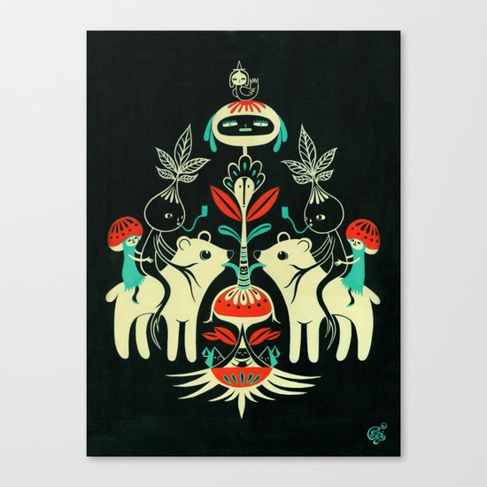 Mandragora and bear / Mandragora y oso Canvas Print