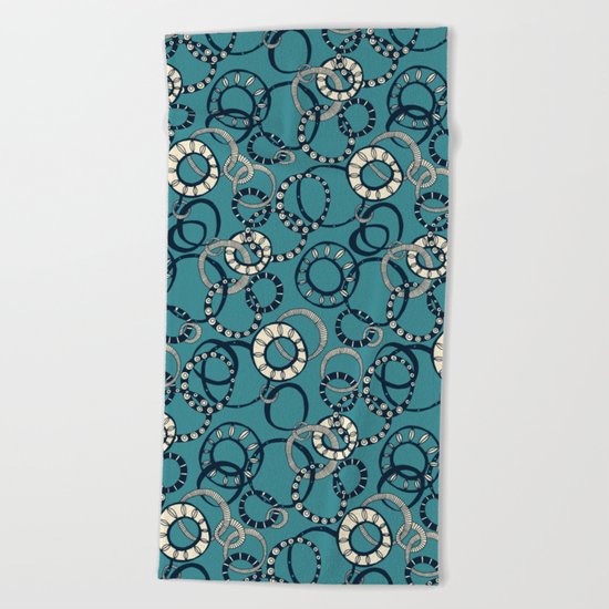 Honolulu hoopla blue Beach Towel