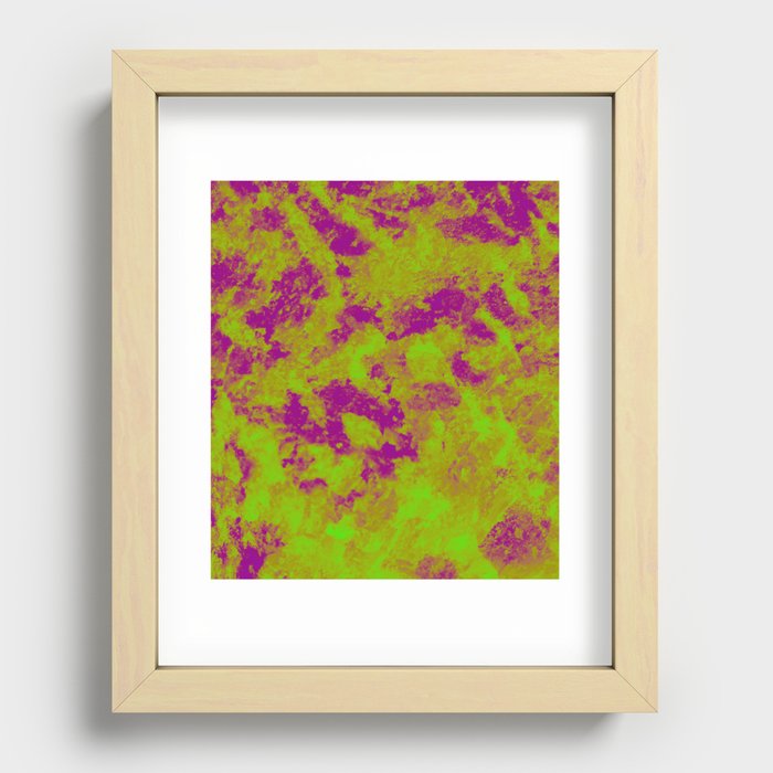 Green - Purple Abstract Texture 2 Recessed Framed Print