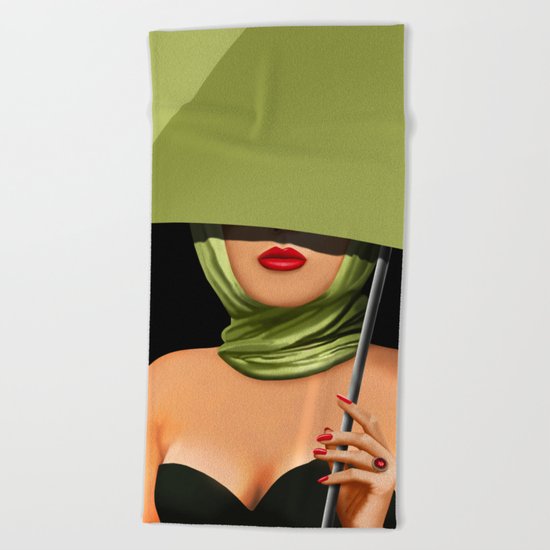 Red lips Beach Towel