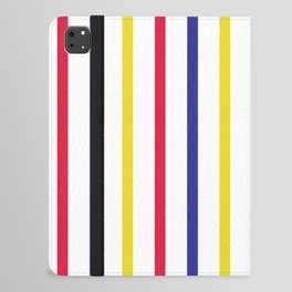 Vertical Stripes (red, blue, yellow) iPad Folio Case