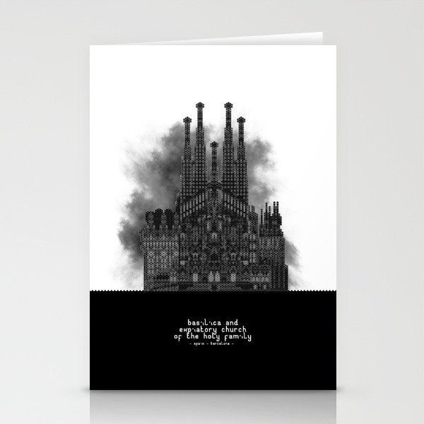 HexArchi - Spain, Barcelona, Basilica and Expiatory Church of the Holy Family Stationery Cards