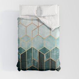 Teal Hexagons Comforter