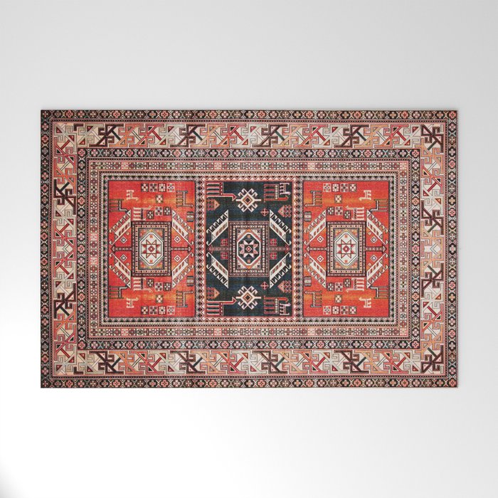 N230 - Geometric Traditional Vintage Desert Moroccan Style Welcome Mat