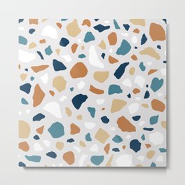 Multicolor Mid Century Terrazzo  Metal Print