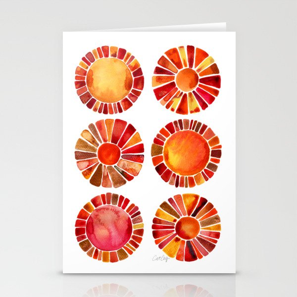 Sun Rays – Red & Orange Stationery Cards