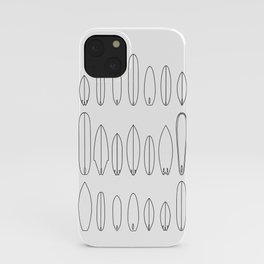 Minimal Surfboard Outlines iPhone Case