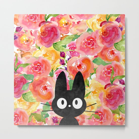 Jiji in Bloom Metal Print