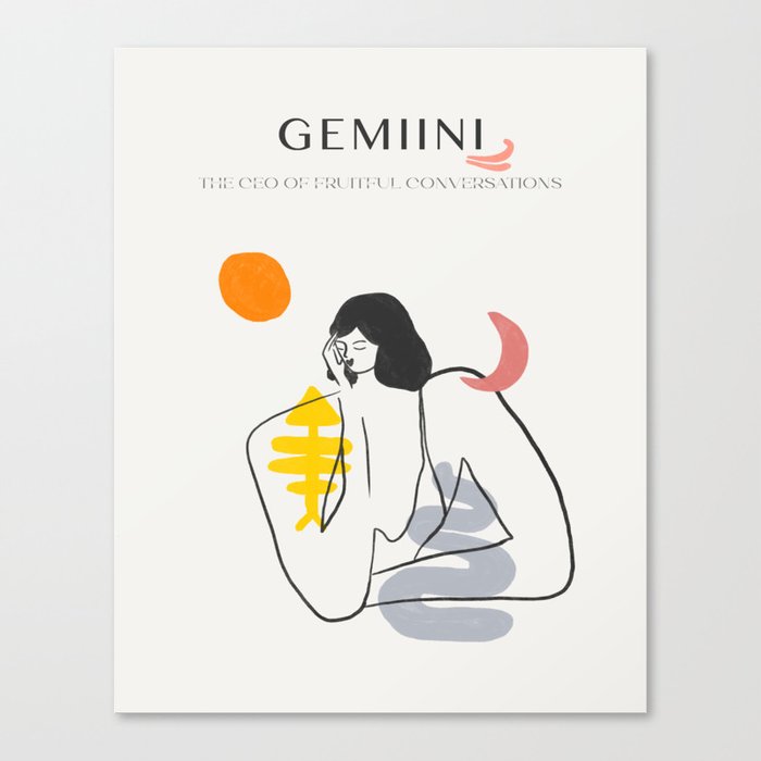 Gemini Zodiac Sign Gemini Art Canvas Print