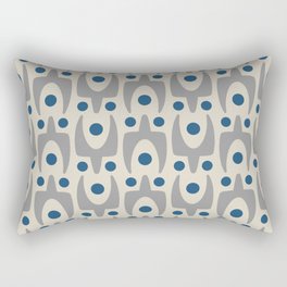 Mid Century Modern Abstract Pattern 149 Gray and Blue Rectangular Pillow