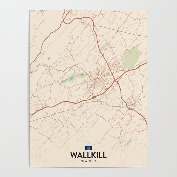 Wallkill, New York, United States Vintage City Map Poster by IMR
