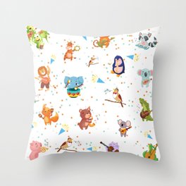 Jungle Party Throw Pillow