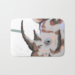 Rhino Paint Bath Mat | Paintsplatter, Waterpaint, Rhino, Animal, Watercolor, Rhinocerous, Grey, Color, Graphicdesign, Delightful 