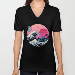 The Great Retro Wave V Neck T Shirt